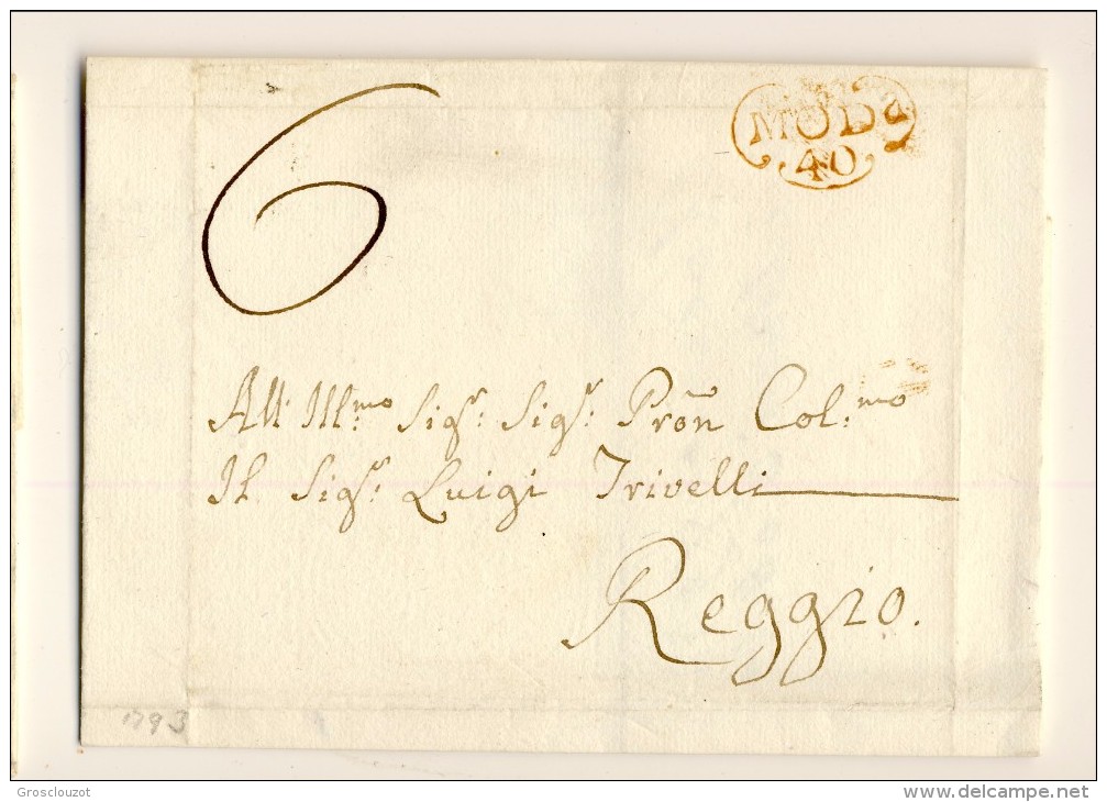 Modena. Eccezionale raccolta 150 pieghi 1770-1798 su carta pergamena con annulli a cuore serie rosso-verde-nero. € 1100;