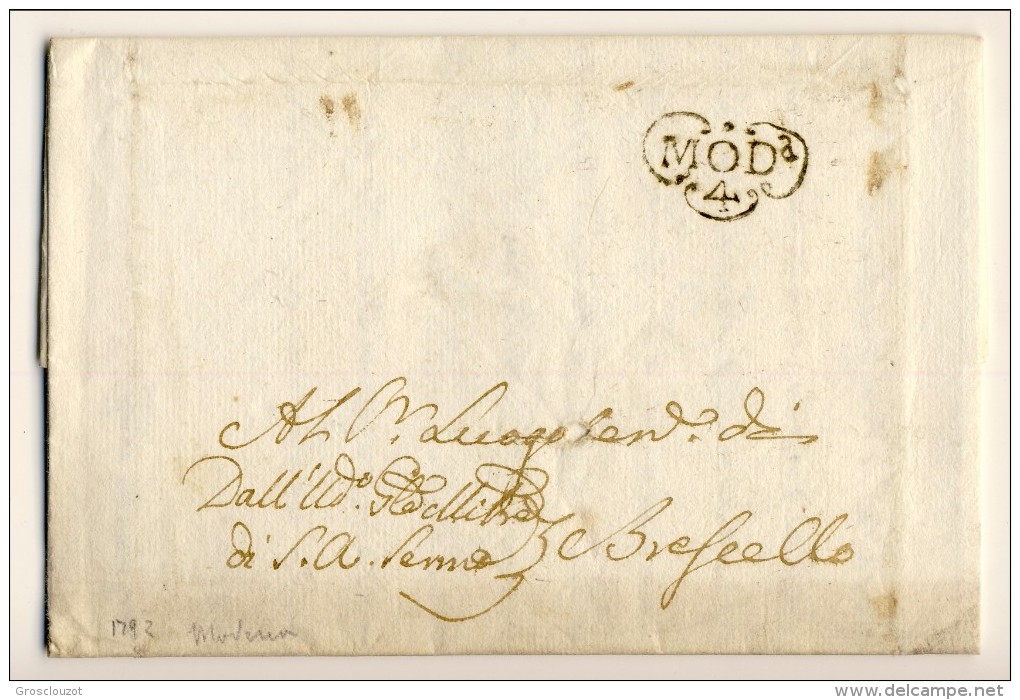 Modena. Eccezionale raccolta 150 pieghi 1770-1798 su carta pergamena con annulli a cuore serie rosso-verde-nero. € 1100;