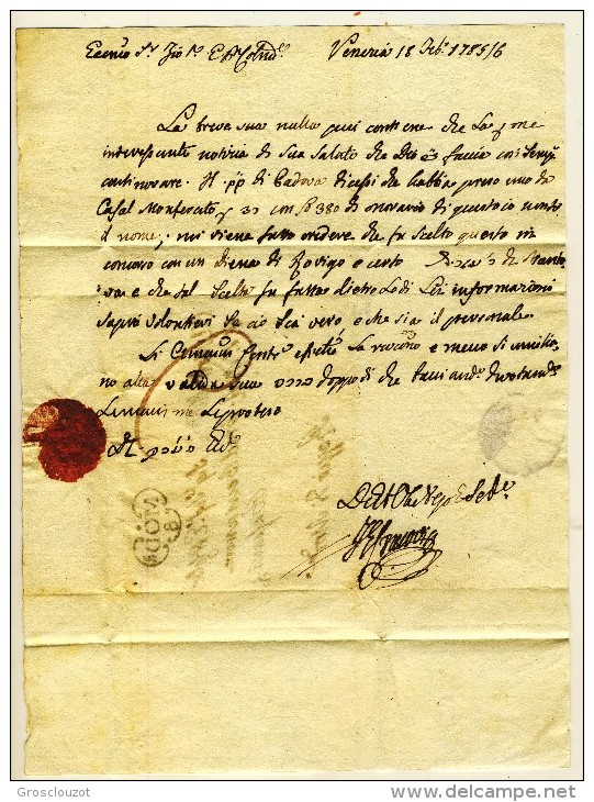 Modena. Eccezionale raccolta 150 pieghi 1770-1798 su carta pergamena con annulli a cuore serie rosso-verde-nero. € 1100;