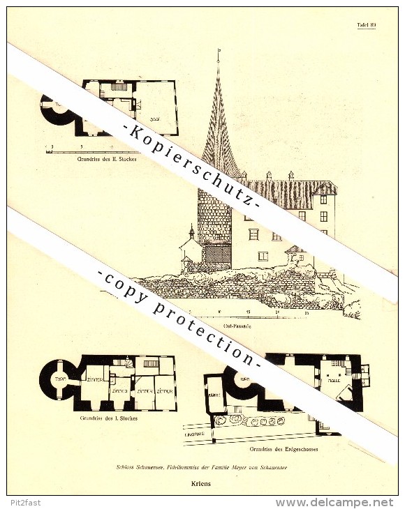 Photographien / Ansichten , 1920 , Kriens , Schloss , Prospekt , Architektur , Fotos !!! - Kriens