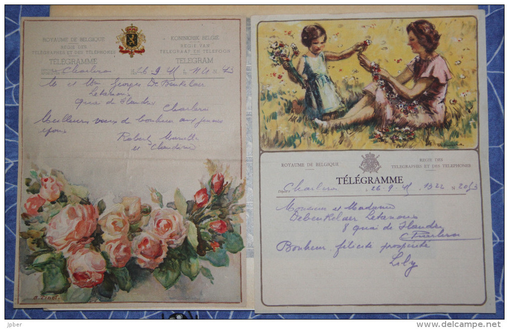 (G002) Belgique - Lot 15 Télégrammes Du 26/9/1945 - Ohne Zuordnung