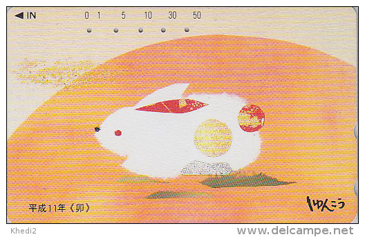 Télécarte Japon - ZODIAQUE - Animal 11/12 - LAPIN - RABBIT Horoscope ZODIAC Japan Phonecard - KANINCHEN HASE - 809 - Zodiaco