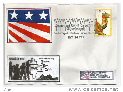 ETATS-UNIS,Point De Départ De L'Expedition Lewis & Clark à Hartford, Illinois En 1804 (Bicentenaire) Adressée En Floride - American Indians