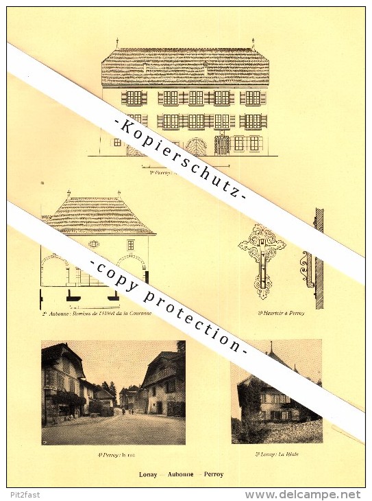 Photographien / Ansichten , 1925 , Perroy , Allaman , Lonay , Aubonne , Prospekt , Architektur , Fotos !!! - Allaman