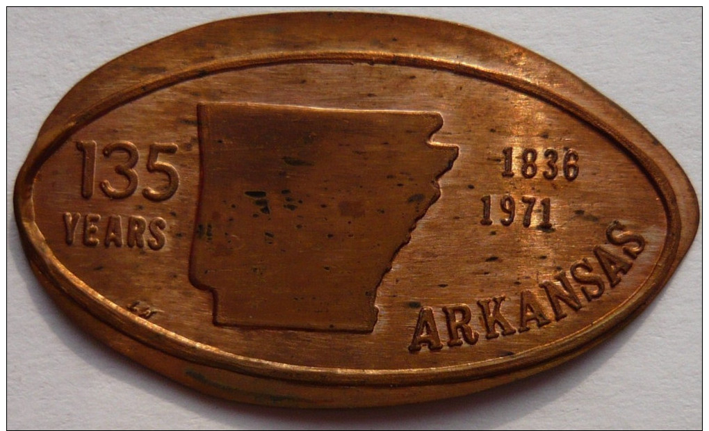 1 CENT Arkansas 135 Elongated Coins  Pennies USA - Elongated Coins