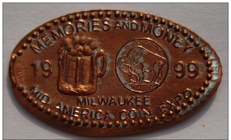 1 CENT Milwaukee  Elongated Coins  Pennies USA - Elongated Coins