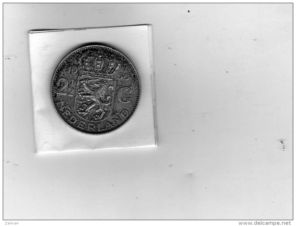 2 1/2 G   Nederland  1959 - Argent 720% (Copper 280) - Monnaies D'or Et D'argent
