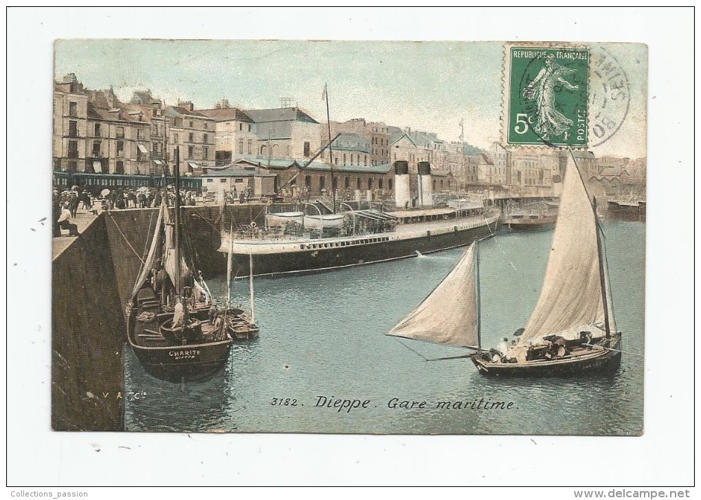 G-I-E , Bateaux , 76 , DIEPPE , Gare Maritime , Voiliers , Paquebot , Voyagée - Voiliers