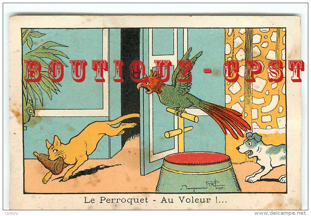 ACHAT DIRECT < BENJAMIN  RABIER  - AU VOLEUR < PERROQUET Et CHAT - PUBLICITE PHARMACIE < BOISSON PICARD Au DOS - Rabier, B.