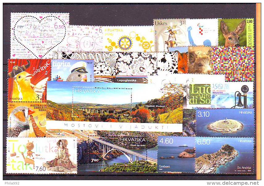 Croatia 2015 Y Complete Year All Stamps Issues MNH - Crete