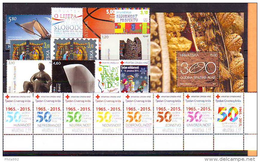 Croatia 2015 Y Complete Year All Stamps Issues MNH - Crete