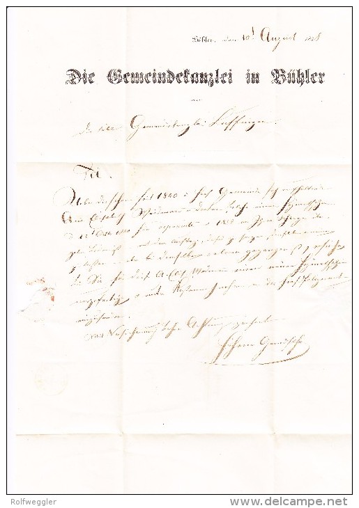 Heimat AR Bühler 11.8.1858 Mit 15Rp. Strubel Auf Brief Nach Luftingen - Briefe U. Dokumente