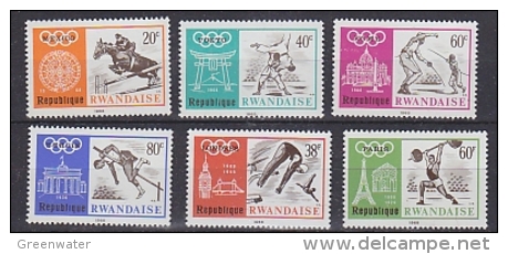 Rwanda 1968 Olympic Games 6v ** Mnh (26434) - Ongebruikt