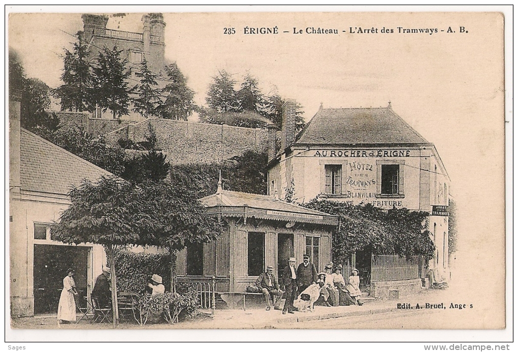 RARE ANGERS, Maine Et Loire, HOP BENEVOLE N° 5Bis, TRAMWAYS ELECTRIQUE, Erigné. TB CARTE Animée. - Guerre De 1914-18