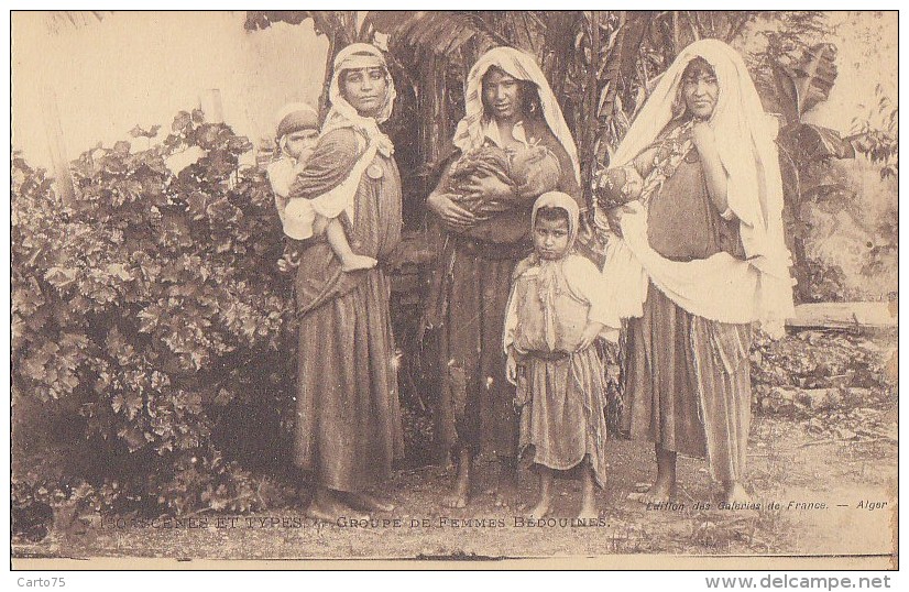 Algérie - Mères Et Enfants Bédouins - Scènes & Types