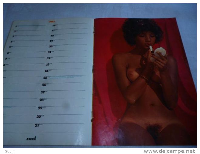 AA3-5 LC138  Calendrier Oui 1974 Pin-Up Tits Nude 12 Photos érotiques - Grand Format : 1971-80