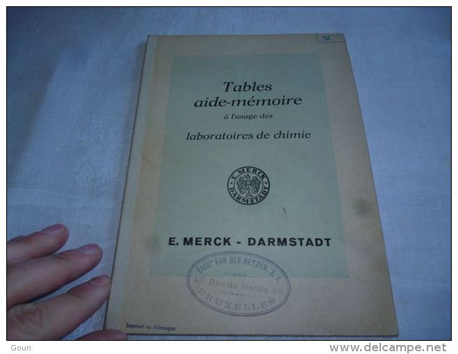 CB7 LC138 Tables E. MERCK Darmstadt -  Pour Laboratoires De Chimie - Autres & Non Classés