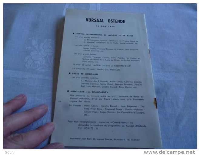 CB7 LC138 Calendrier Courses 1960 Ostende Courses - équitation Chevaux Pub Studebaker Lark - Equitation