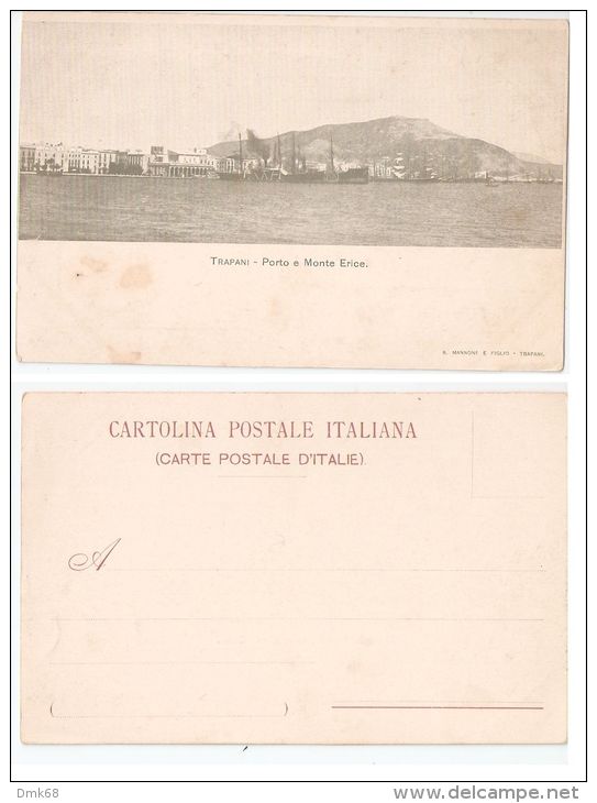 TRAPANI - PORTO E MONTE ERICE - EDIZIONE B. MANNONE E FIGLIO 1900s - Trapani