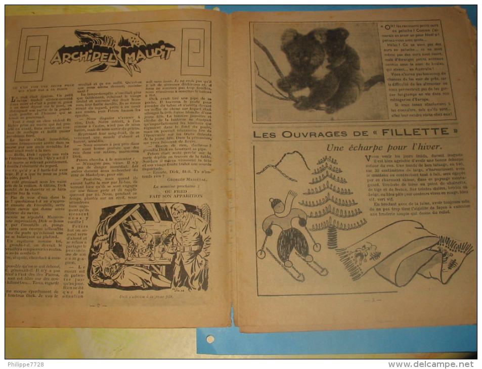 Magazine FILLETTE Nr 172 Du 03 Novembre 1949 L'Archipel Maudit - Fillette