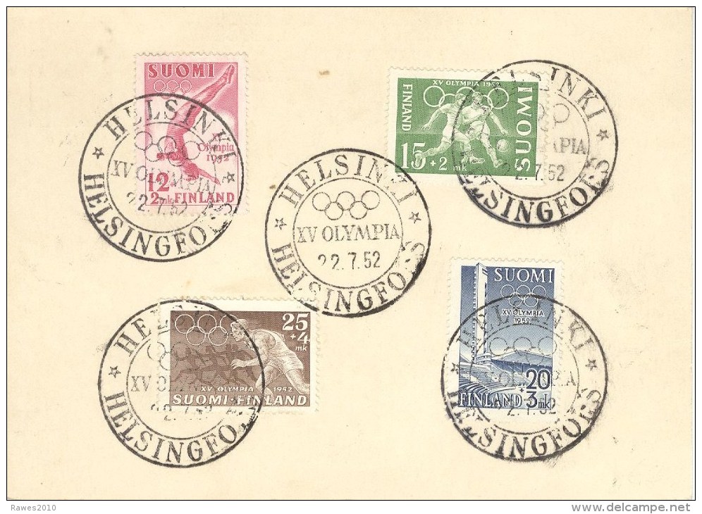 Finnland Helsinki SST 1952 Olympische Sommerspiele Ganzsachenpostkarte Wappen Löwe Sport-Satz - Sommer 1952: Helsinki