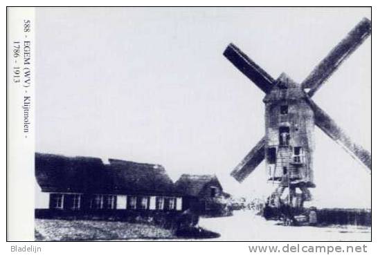 EGEM Bij Pittem (W.Vl.) - Molen/moulin - Blauwe Prentkaart Ons Molenheem Van De Verdwenen Klijtmolen - Pittem