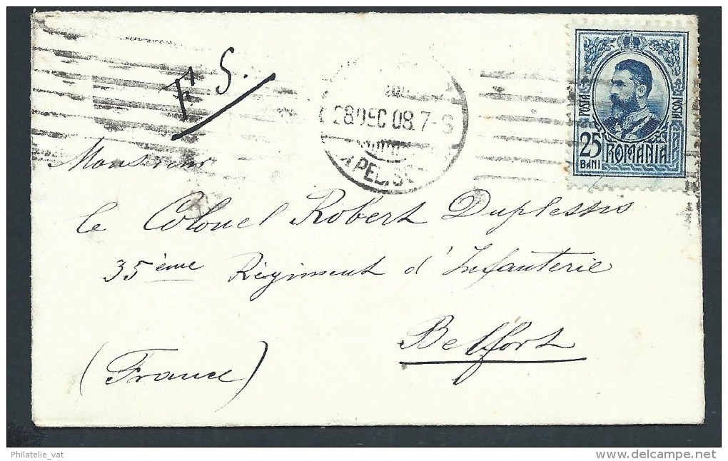 ROUMANIE - Enveloppe Pour Belfort En 1908 - Voir Scans - Lot P13960 - Lettres & Documents