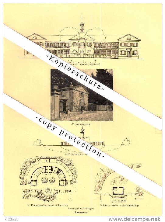 Photographien / Ansichten , 1925 , Lausanne , Campagne De Mon-Repos , Villa , Prospekt , Architektur , Fotos !!! - Lausanne