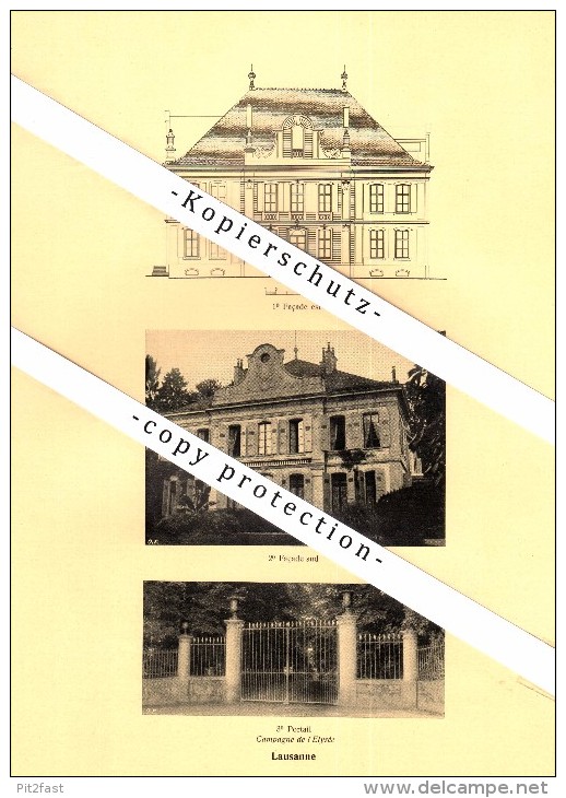 Photographien / Ansichten , 1925 , Lausanne , Campagne De L`Elysée , Villa , Prospekt , Architektur , Fotos !!! - Lausanne