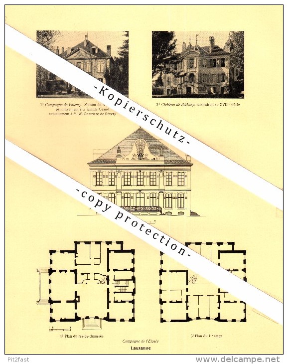 Photographien / Ansichten , 1925 , Lausanne , Campagne De L`Elysée , Villa , Prospekt , Architektur , Fotos !!! - Lausanne