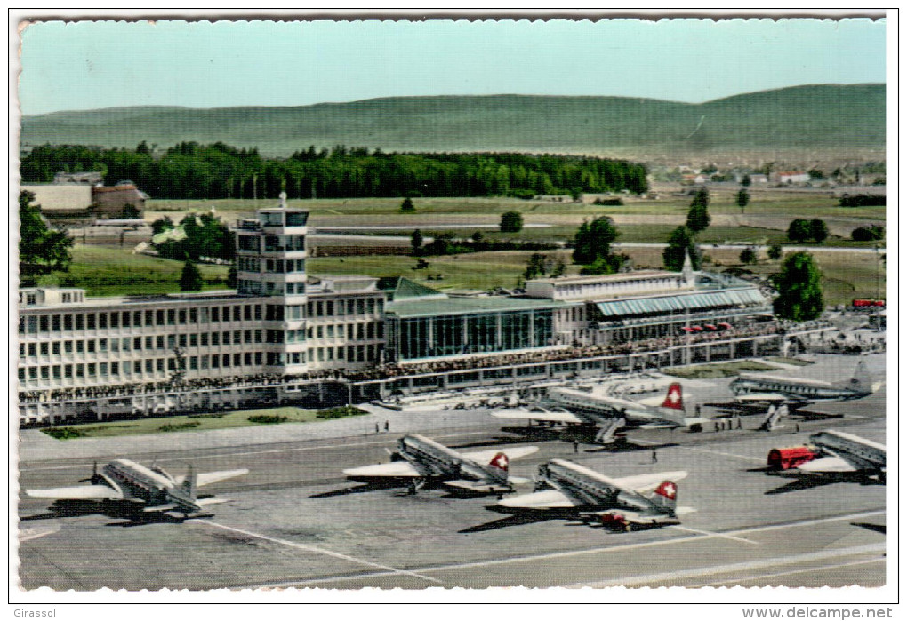 CPSM AEROPORT AIRPORT FLUGHOF ZURICH KLOTEN AVIONS  TIMBRE ENLEVE - 1946-....: Modern Tijdperk