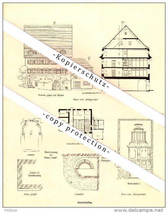 Photographien / Ansichten , 1918 , Wilchingen , Hallau , Unterhallau , Prospekt , Architektur , Fotos !!! - Hallau