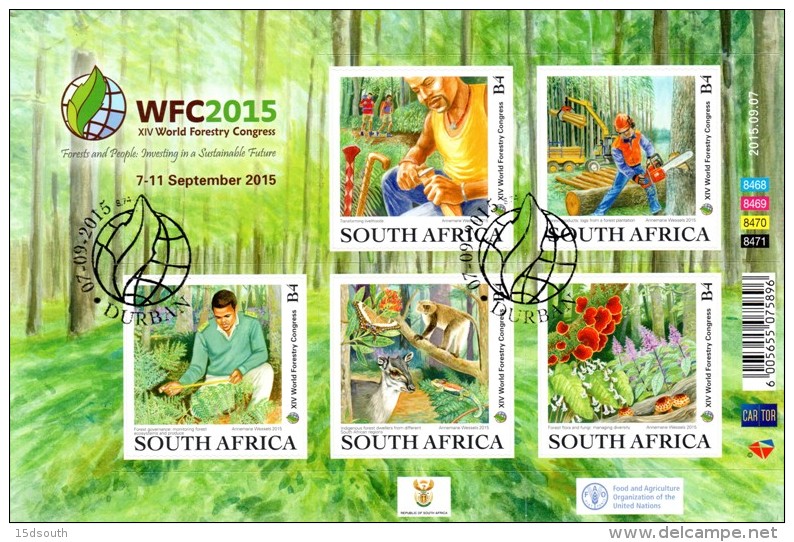 South Africa - 2015 World Forestry Congress Sheet (o) - Gebraucht