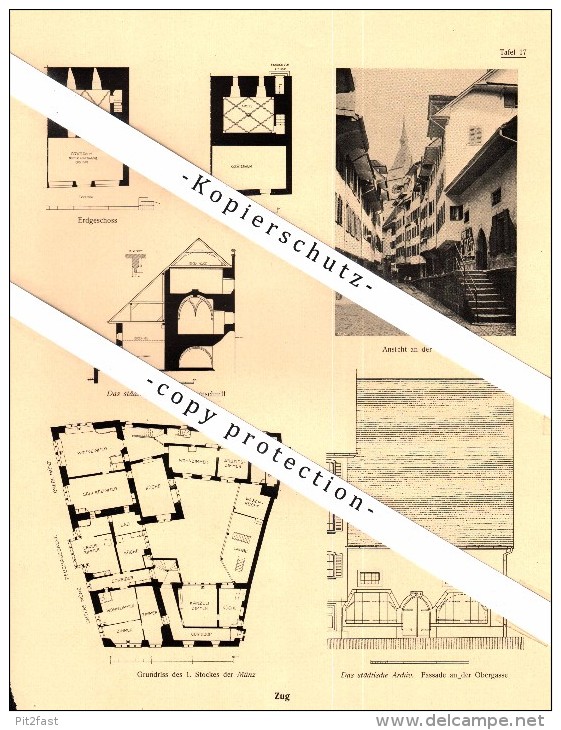 Photographien / Ansichten , 1922 , Zug , Prospekt , Architektur , Fotos !!! - Zugo