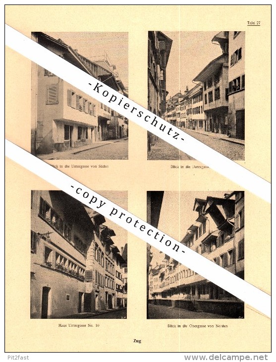 Photographien / Ansichten , 1922 , Zug , Prospekt , Architektur , Fotos !!! - Zoug