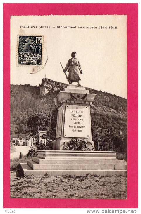 39 JURA POLIGNY Monument Aux Morts Guerre 1914-18, (C. L. B., Besançon) - Monuments Aux Morts