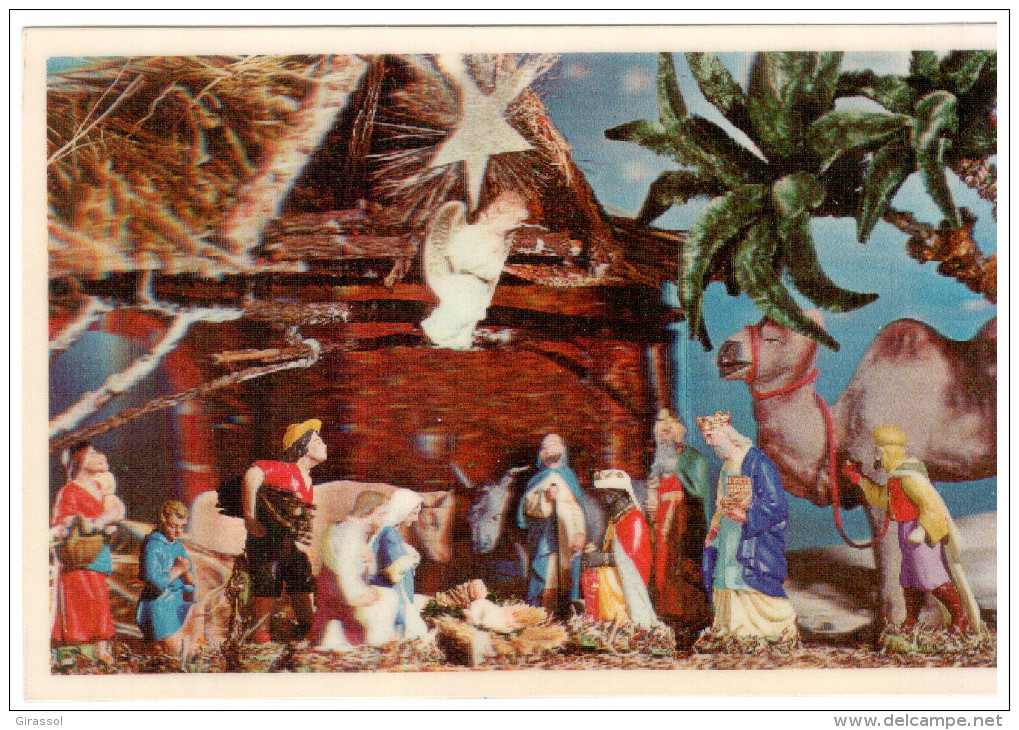 CPSM 3 D RELIEF CRECHE DE NOEL LES MAGES - Autres & Non Classés