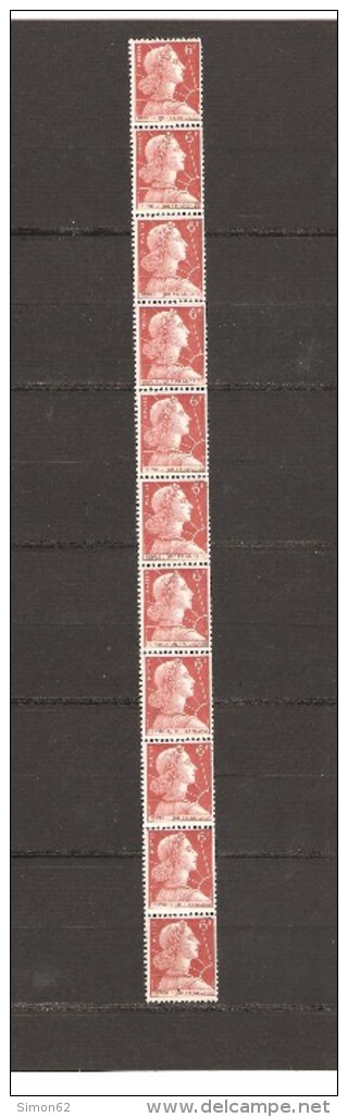 FRANCE  ROULETTE N°38  DE 11 TIMBRES N°1011A  NEUF **MNH - Feuilles Complètes