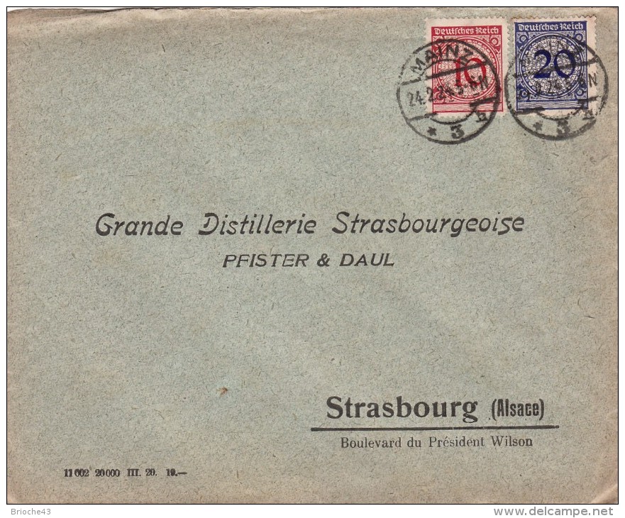 LETTRE 1924. MAINZ POUR STRASBOURG.   / 6638 - Briefe U. Dokumente