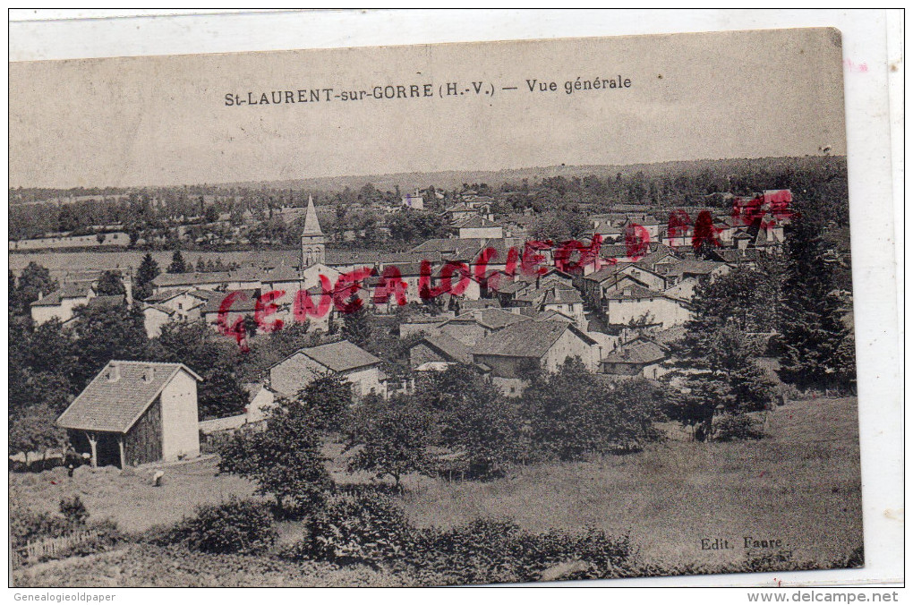 87 - ST LAURENT -SAINT LAURENT SUR GORRE - VUE GENERALE   EDITEUR FAURE - Saint Laurent Sur Gorre