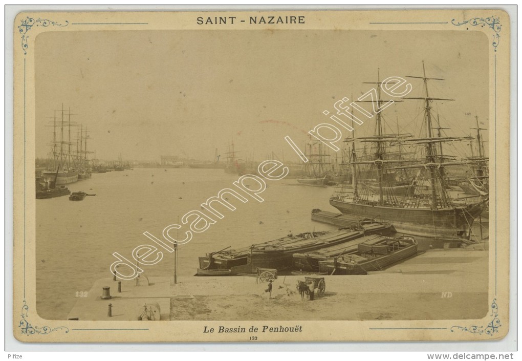 Cabinet Circa 1890 Neurdein. Saint-Nazaire. Le Bassin De Penhouët. - Old (before 1900)