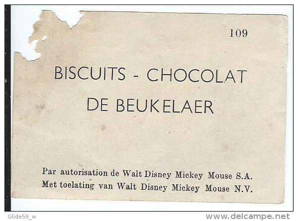 Image Biscuits - Chocolat De Beukelaer - N° 109 - Pinocchio Et Gepetto - Autorisation Walt Disney Mikey Mouse S. A. - De Beukelaer