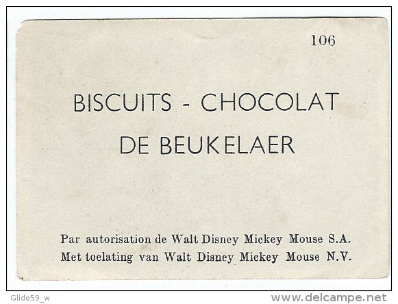 Image Biscuits - Chocolat De Beukelaer - N° 106 - Pinocchio Et Gepetto - Autorisation Walt Disney Mikey Mouse S. A. - De Beukelaer