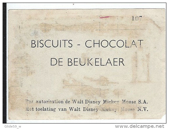 Image Biscuits - Chocolat De Beukelaer - N° 107 - Pinocchio Et Gepetto (La Baleine) - Autorisation Walt Disney Mikey Mou - De Beukelaer