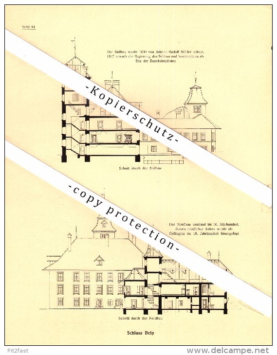 Photographien / Ansichten , 1922 , Schloss Belp , Prospekt , Architektur , Fotos !!! - Belp