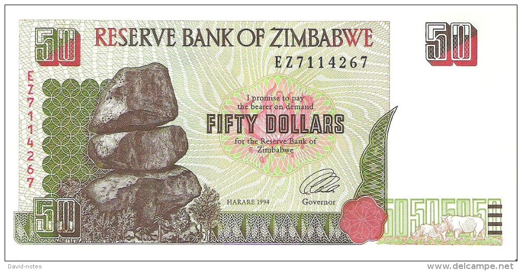 Zimbabwe - Pick 8 - 50 Dollars 1994 - Unc - Zimbabwe