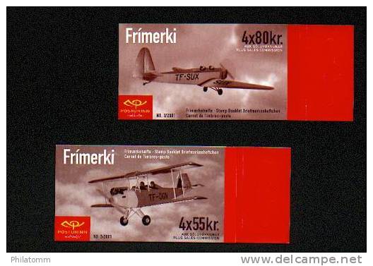 Island - 2 Markenheftchen Mi.Nr. 979 / 980 - "Flugzeuge" ** / MNH (aus Dem Jahr 2001) - Carnets