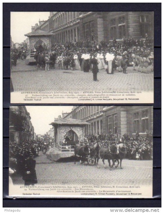 9 Cartes Postales Des Fêtes Jubilaires D’Anvers (Antwerpen), H; Conscience Pas Circulé - Antwerpen