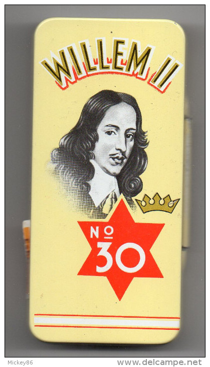 Etui à Cigares Vide -boite Métallique (tôle) "WILLEM II  N° 30" (10 Cigares )-vente En France SEITA - Étuis à Cigares