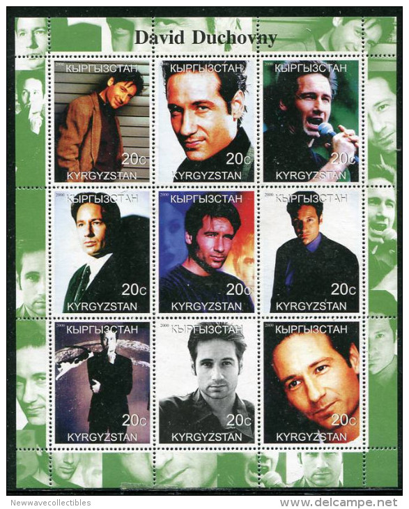 DAVID DUCHOVNY,Movie On SOUVENIR SHEET 9 STAMPS,MNH,MINT,#DA258 - Actors